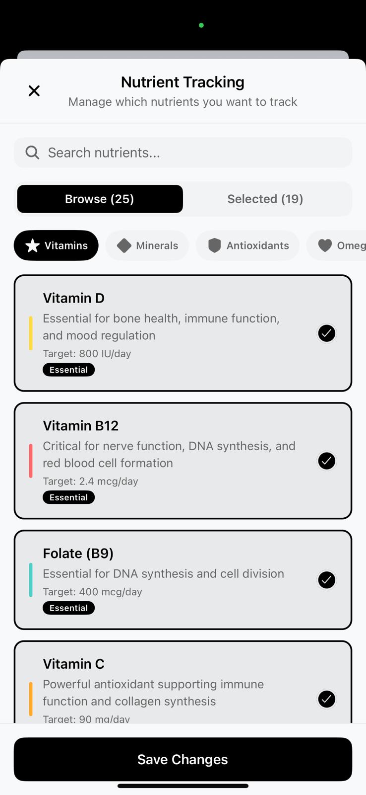 Nutrient Tracking